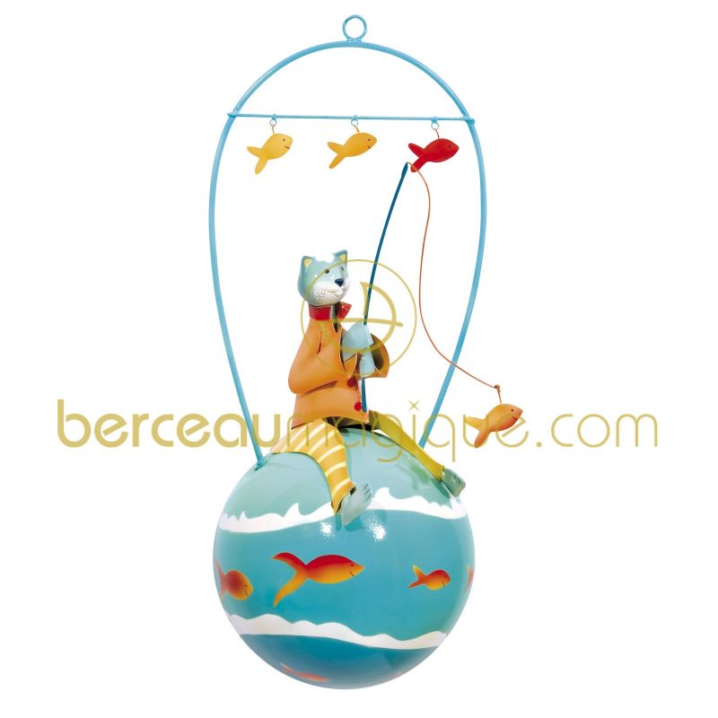 Mobile Navibulles Chat orange et jaune L'oiseau bateau