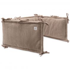 Tour de lit Cloudy Rib Milky Coffee (pour lits 60 x 120 ou 70 x 140 cm) - Jollein