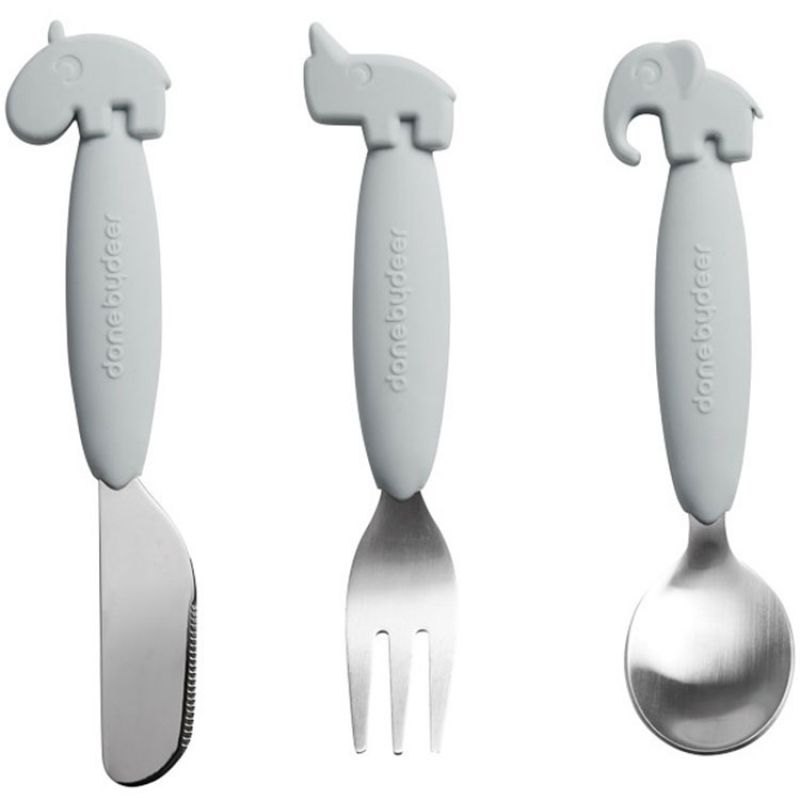 Set de 3 couverts Yummy Plus gris Done by Deer