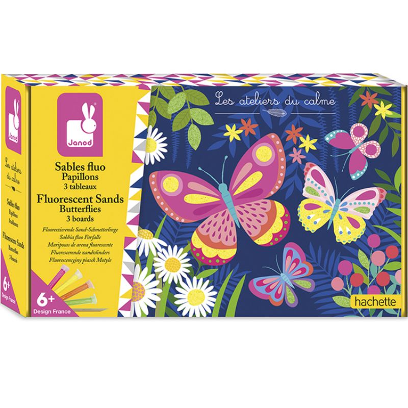 Cartes créatives Sables fluos Papillons Janod