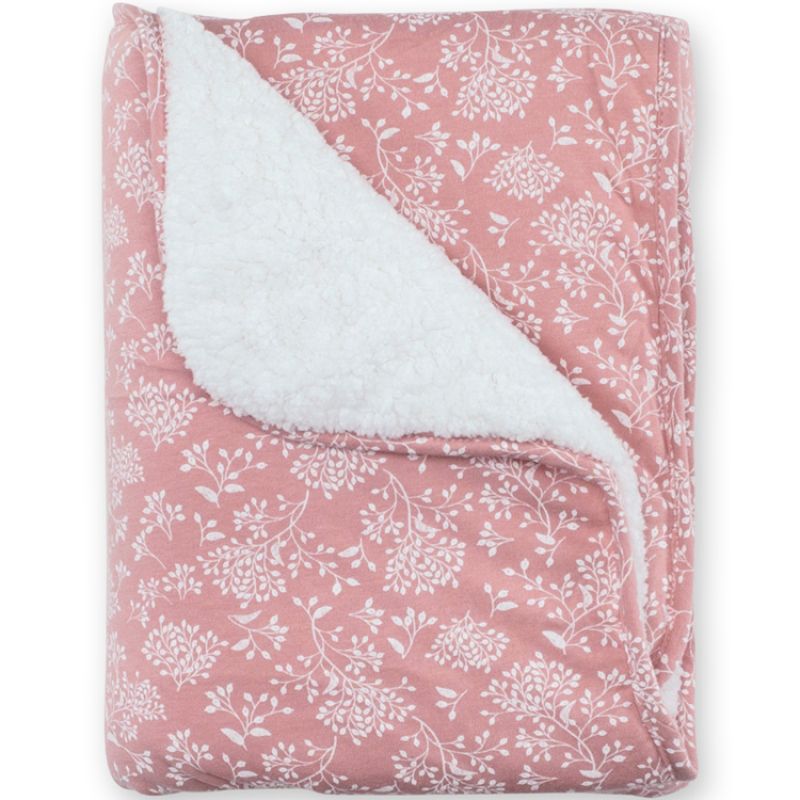 Couverture Pady chaude rose à fleurs Idyle (75 x 100 cm) Bemini