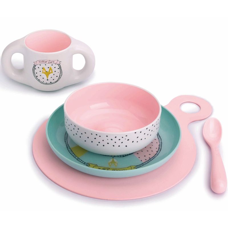Coffret repas Hello Fox rose clair Suavinex