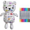 Ours en Peluche à colorier lavable et réutilisable Dino avec 10 feutres (25 cm) Eatsleepdoodle Produit 1