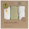 Lot de 3 langes mousseline GOTS Happy Fruits Citron (85x85 cm) Lässig Packaging 8