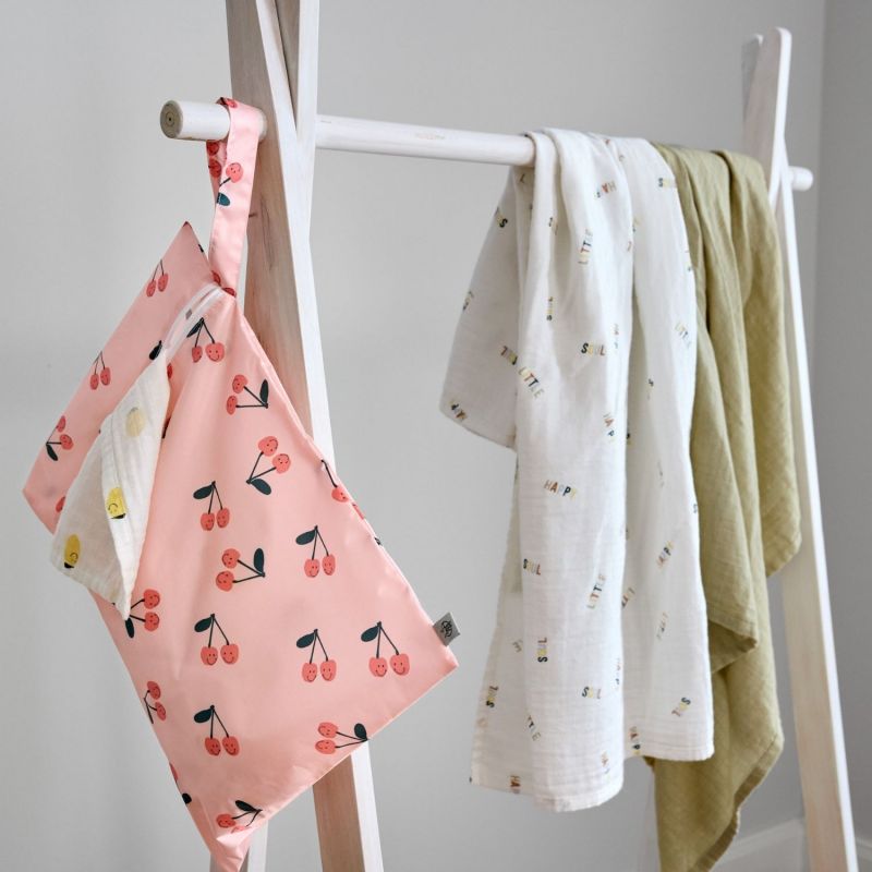 Lot de 3 langes mousseline GOTS Happy Fruits Citron (85x85 cm) Lässig Ambiance 7