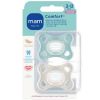 Lot de 2 sucettes Comfort vert d'eau en silicone (2-12 mois) MAM Packaging 2