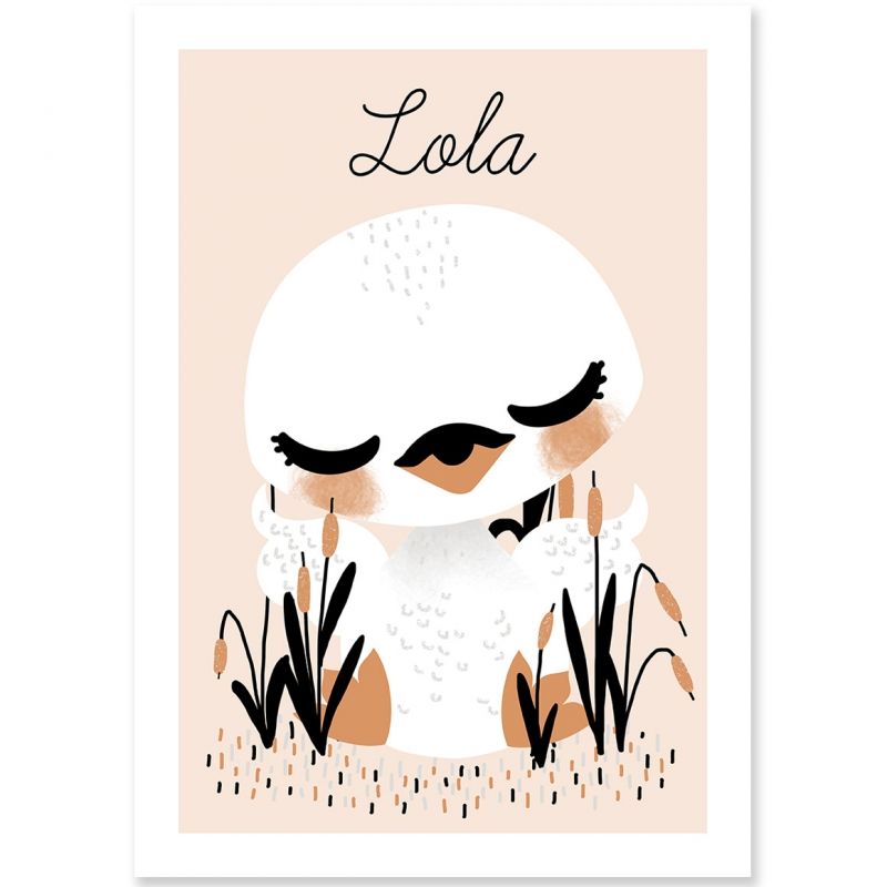 Affiche A4 les Animignons le cygne (personnalisable) Kanzilue