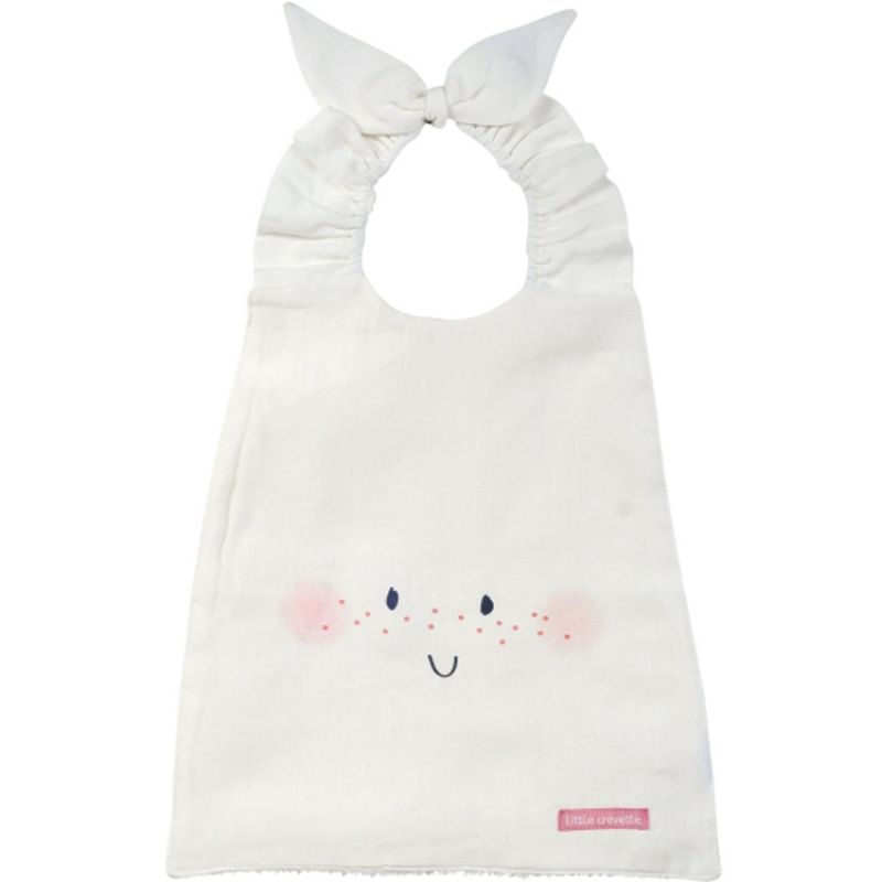Bavoir élastiqué en coton bio Happy Face Little Crevette