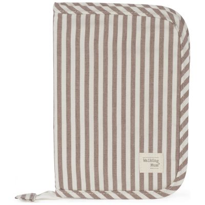 Protège carnet de santé Praliné Rayures Moka Walking Mum