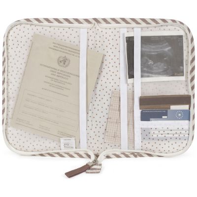 Protège carnet de santé Praliné Rayures Moka