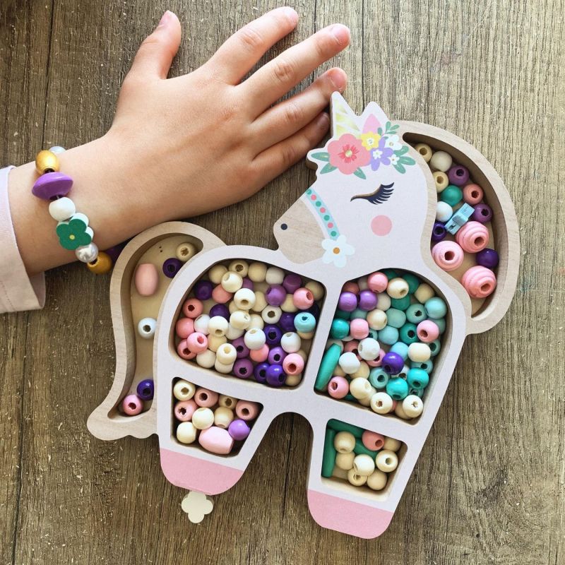 Coffret perles en bois licorne Sycomore Ambiance 2