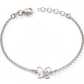 Bracelet Papillon rose (argent)