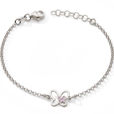 Bracelet Papillon rose (argent)  par Baby bijoux