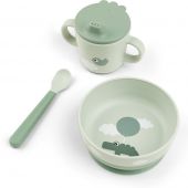 Coffret premier repas Happy clouds Vert (3 pièces)