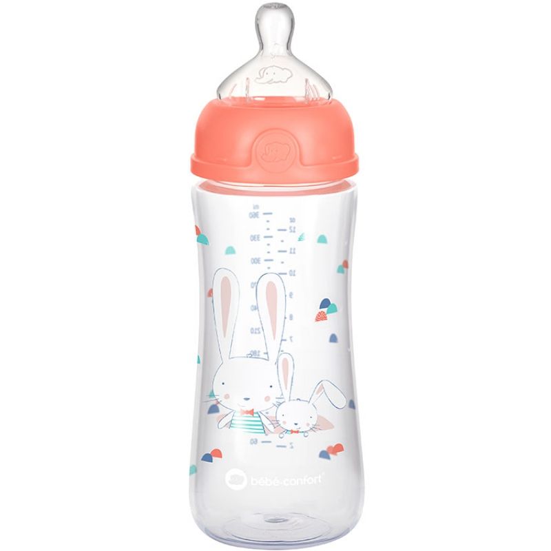 Biberon col large anti-colique emotion sweet bunny corail (360 ml) Bébé Confort