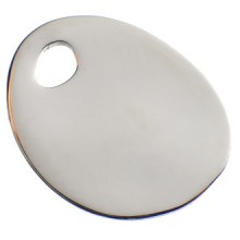 Bracelet empreinte mini galet trou sur cordon (or blanc 750°)   par Les Empreintes