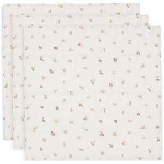 Lot de 3 langes en gaze de coton Animal Friends (70 x 70 cm) - Jollein