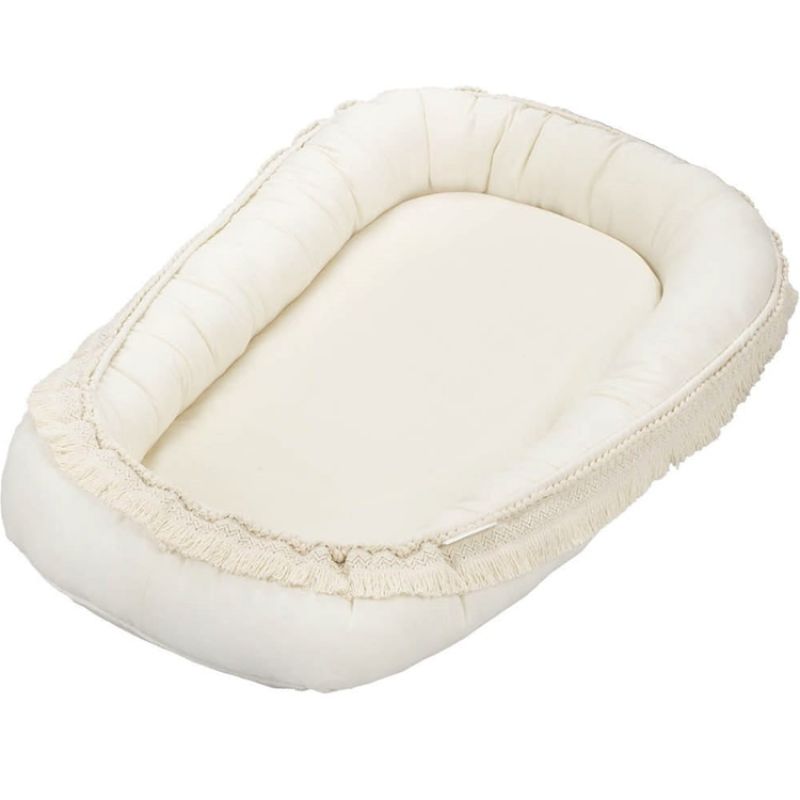 Réducteur de lit à franges en coton vanille Boho Cotton&Sweets