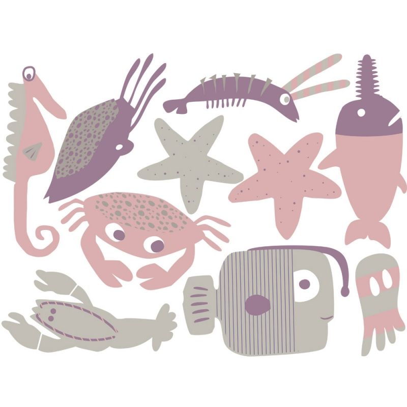 Sticker Animaux marins fille AFKliving