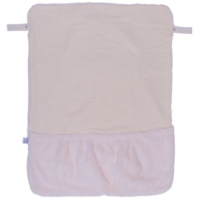 Couverture nomade fausse fourrure angora ivoire