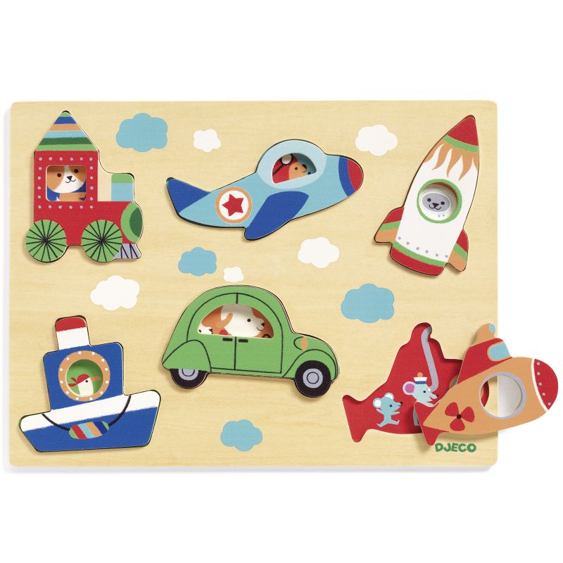Puzzle à encastrement Coucou-vroum (6 pièces) Djeco