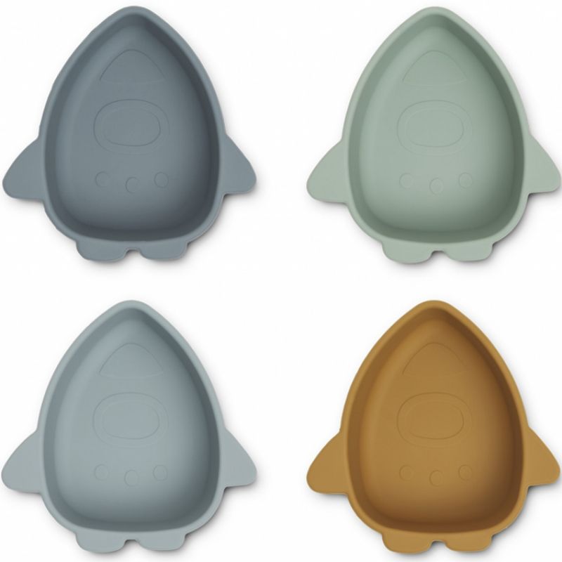 Lot de 4 bols en silicone Iggy Space blue multi mix Liewood