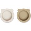 Lot de 2 bols à ventouse Peony sandy-oat - Liewood
