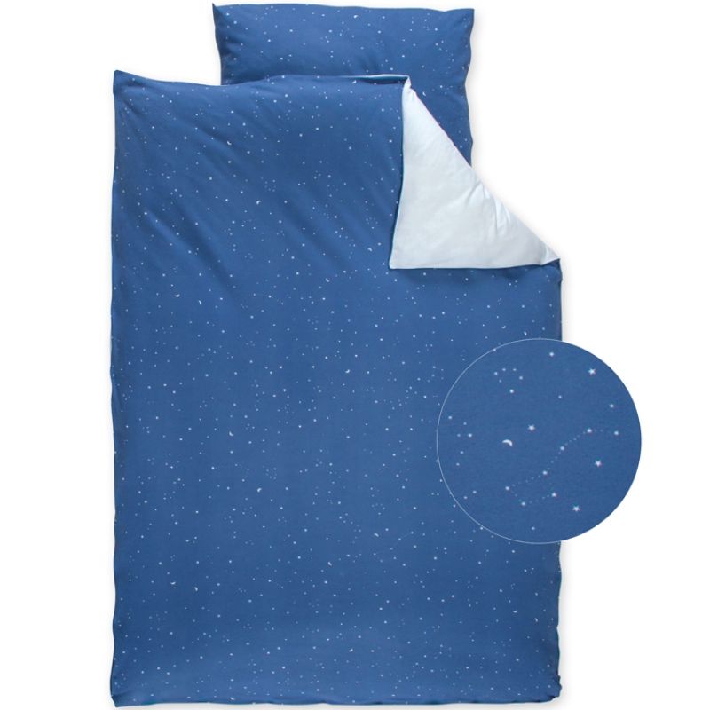 Housse de couette + taie étoile Stary bleu (100 x 140 cm) Bemini
