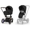 Duo e-PRIAM 2026 Poussette électrique tout-terrain avec nacelle pliable Rose Gold Sepia Black Cybex Produit 1