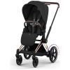 Duo e-PRIAM 2026 Poussette électrique tout-terrain avec nacelle pliable Rose Gold Sepia Black Cybex Produit 5