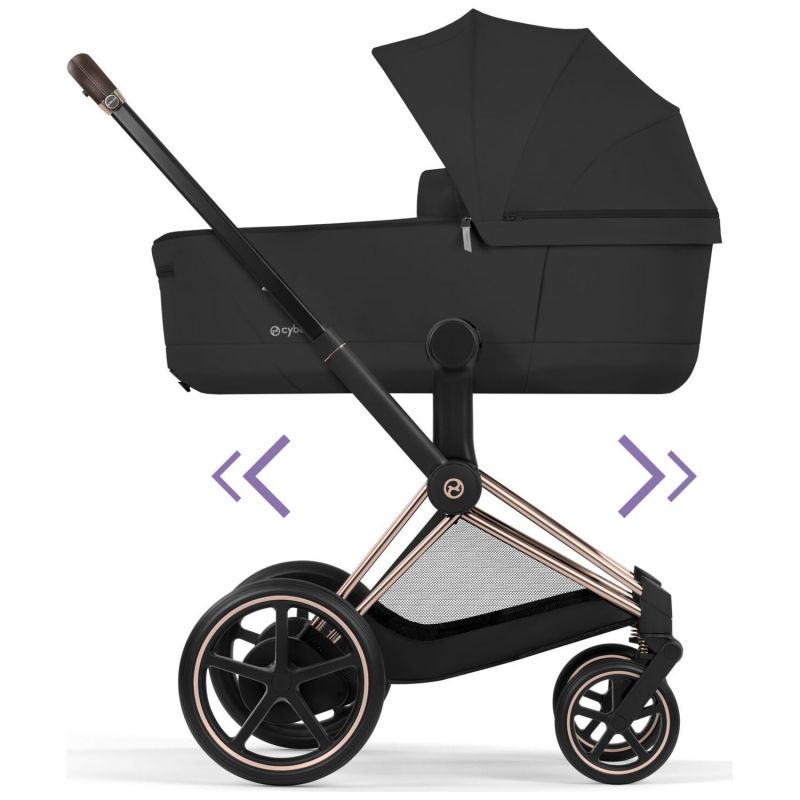 Duo e-PRIAM 2026 Poussette électrique tout-terrain avec nacelle pliable Rose Gold Sepia Black Cybex Produit 7