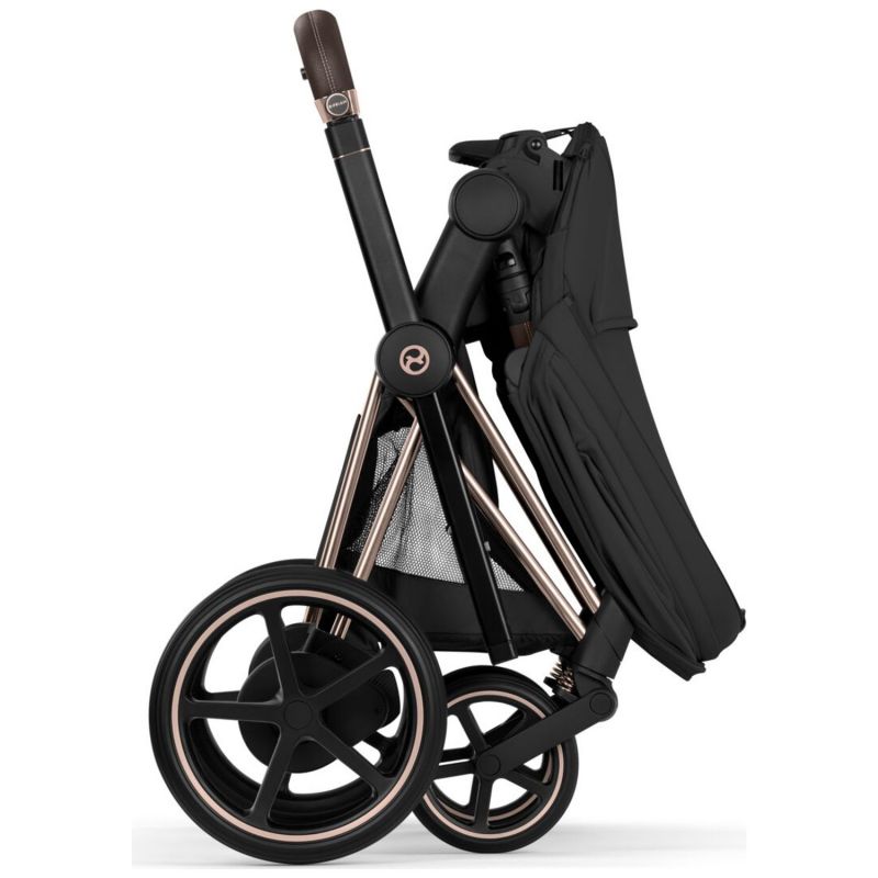 Duo e-PRIAM 2026 Poussette électrique tout-terrain avec nacelle pliable Rose Gold Sepia Black Cybex Produit 9