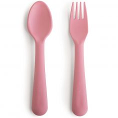 Cuillère et fourchette Dusty Rose - Mushie