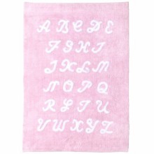 Tapis fille Lavable en machine alphabet rose (120 x 160 cm)  par Lorena Canals