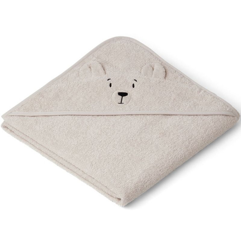 Cape de bain Augusta Ours polaire sandy (100 x 100 cm) Liewood