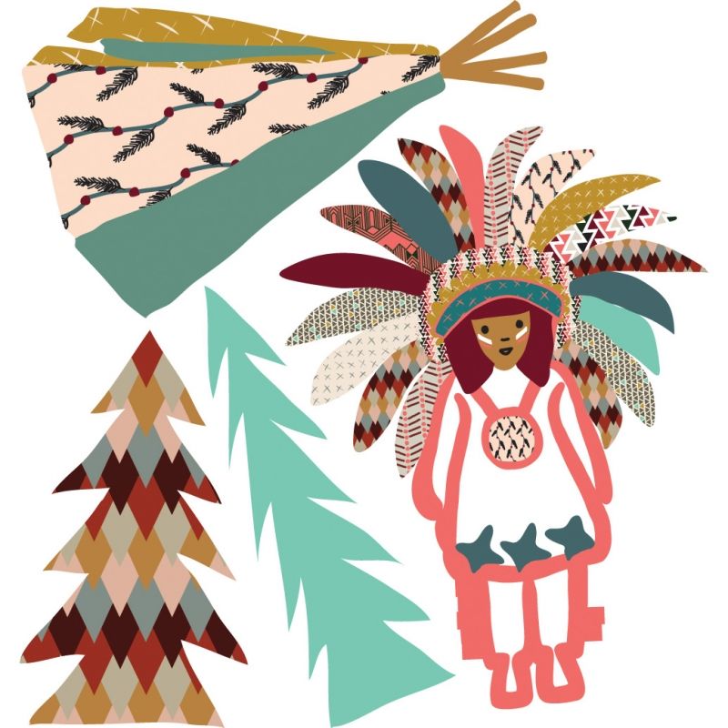 Mini sticker Indien (9 x 9,5 cm) Mimi'lou