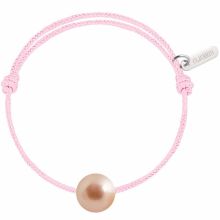Bracelet enfant Baby Pearly cordon baby rose perle rose 7 mm (or blanc 750°)  par Claverin
