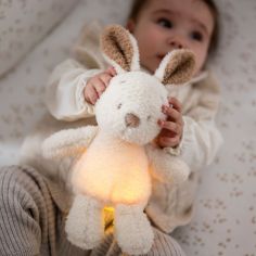 Peluche veilleuse Lapin Ecru (25 cm)