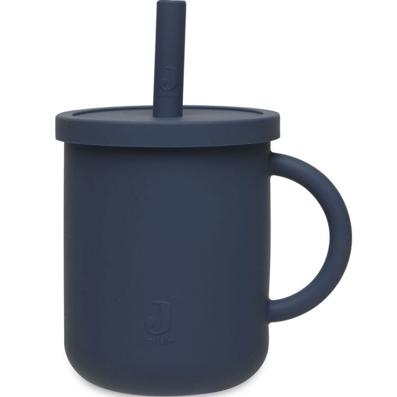 Tasse à paille en silicone Jeans Blue Jollein