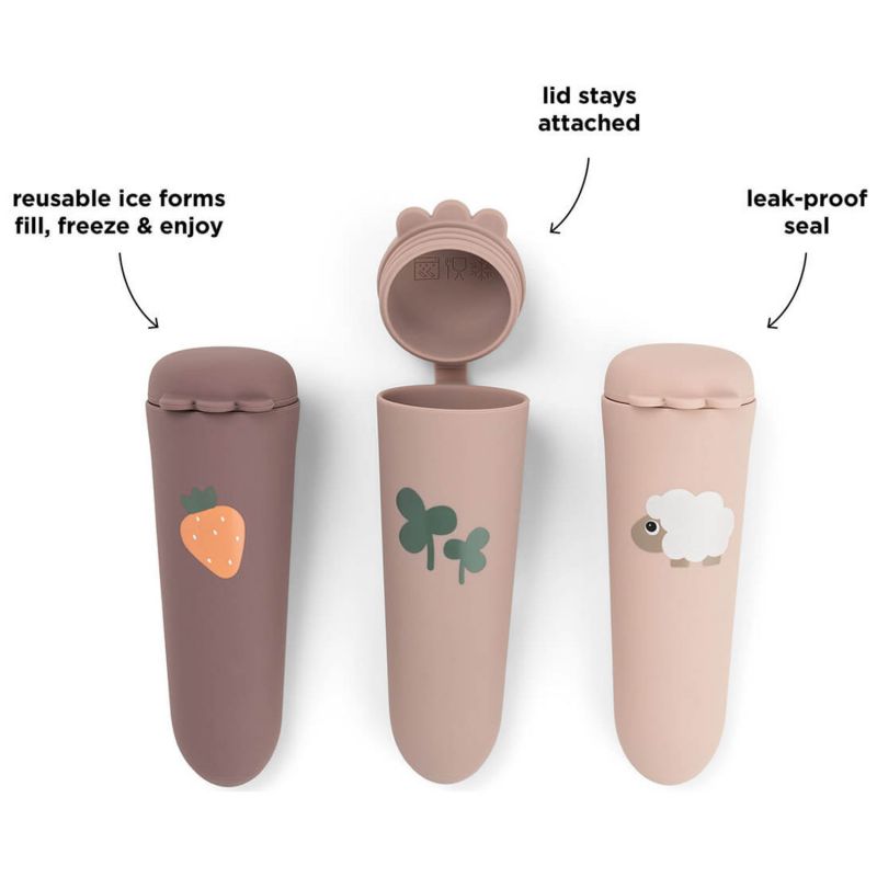 Lot de 3 moules à glace silicone Sheepy Rose Done by Deer Produit 4