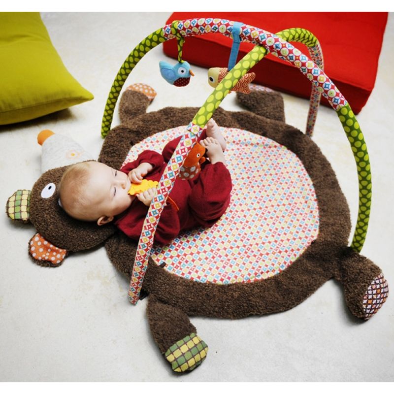 Tapis d'éveil avec arches d'activités Woodours (85 x 85 cm) Ebulobo