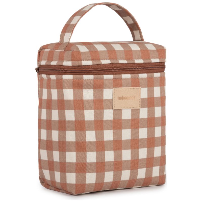 Sac isotherme pour biberon et déjeuner Vichy Terracotta Hyde Park Nobodinoz Produit 1