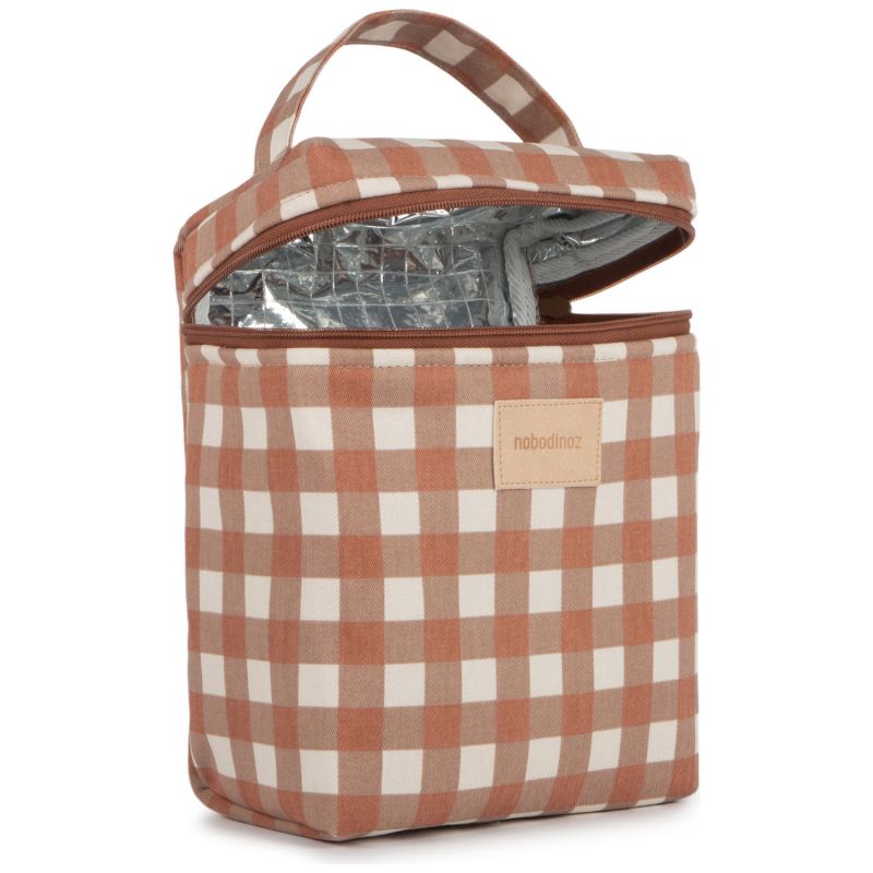Sac isotherme pour biberon et déjeuner Vichy Terracotta Hyde Park Nobodinoz Produit 3