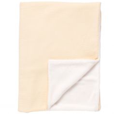 Couverture polaire et gaze coton Vanille (75 x 100 cm) - Sauthon