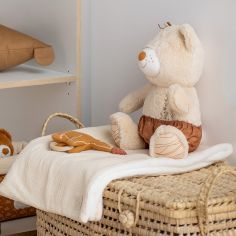 Couverture polaire et gaze coton Vanille (75 x 100 cm)