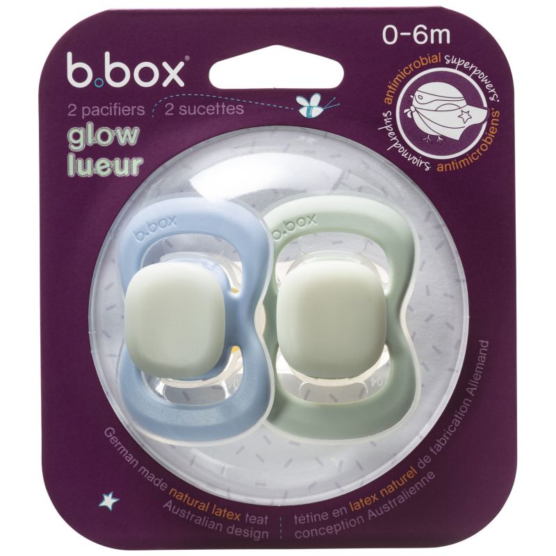 Lot de 2 sucettes phosphorescentes en latex Sky-Sage (0-6 mois) B.Box Packaging 8