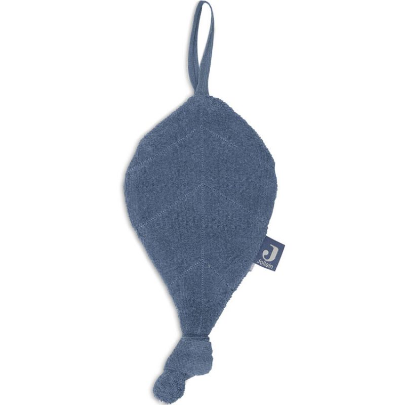 Doudou attache sucette feuille Jeans Blue Jollein