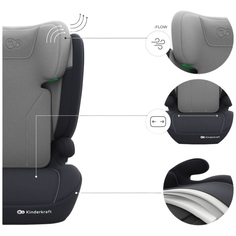Siège auto évolutif I-Spark 2 Plus i-Size Grey (groupe 2-3) Kinderkraft Produit 5