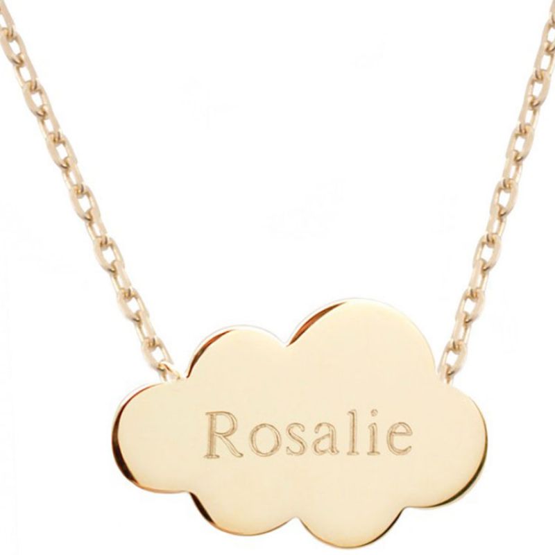Collier chaîne nuage personnalisable (plaqué or jaune) Petits trésors