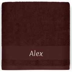 Serviette de bain tigre chocolat personnalisable (70 x 140 cm)